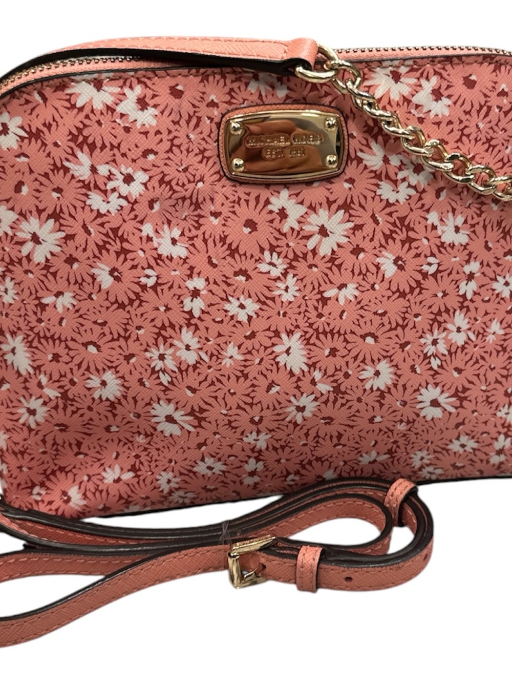 Michael Kors Pink Floral Daisy Dome Crossbody Bag